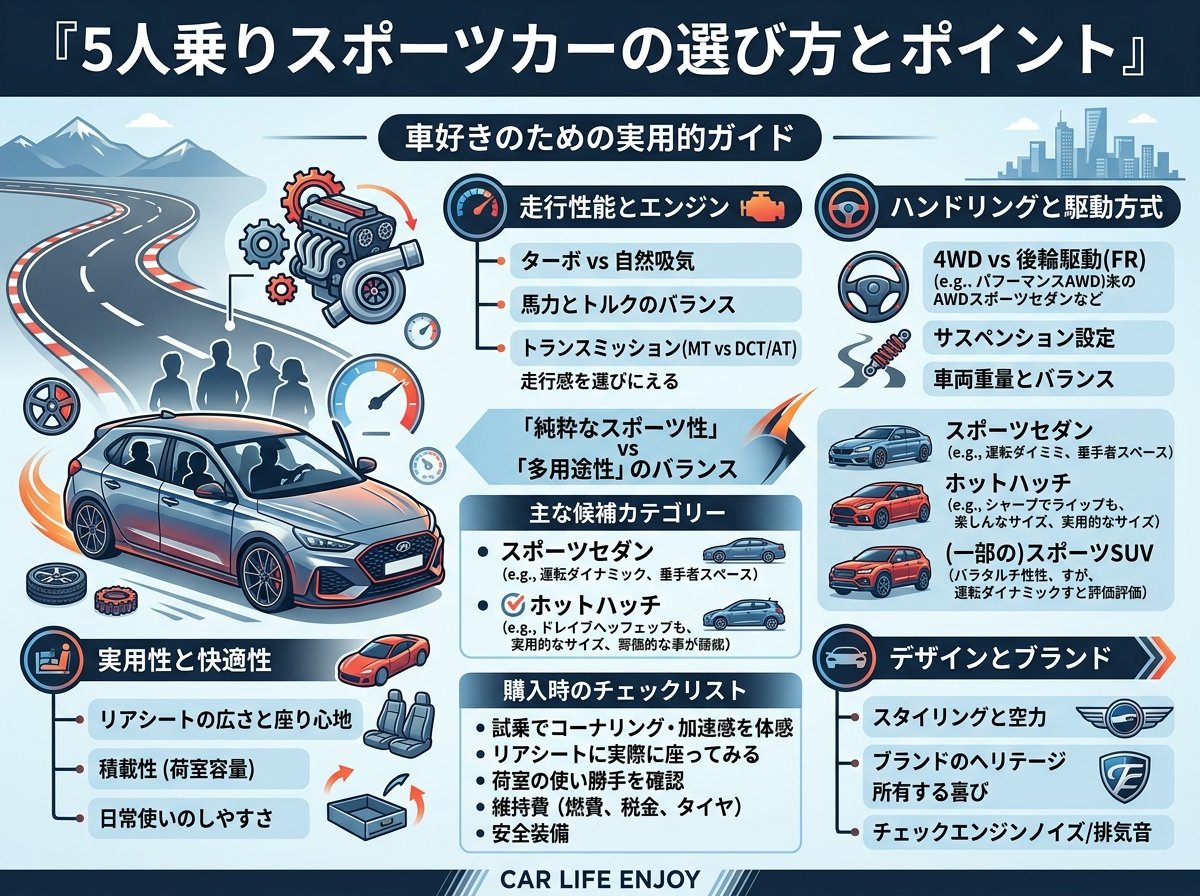 5人乗りスポーツカーの選び方とポイント