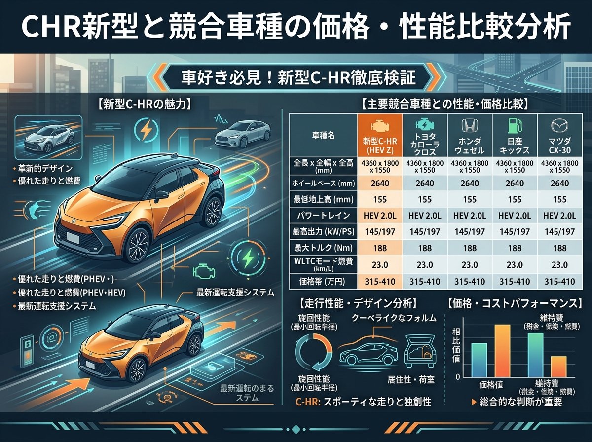 CHR新型と競合車種の価格・性能比較分析