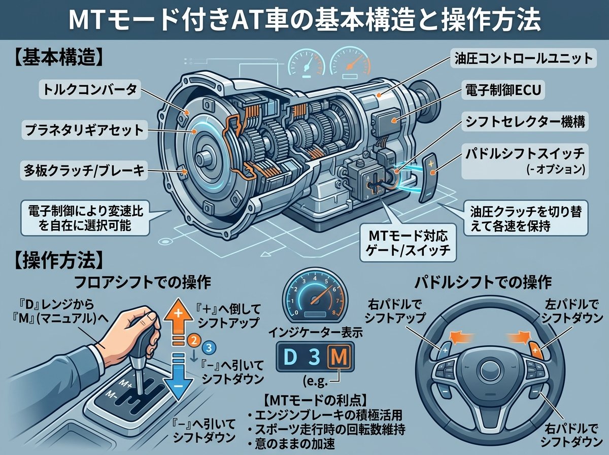 MTモード付きAT車の基本構造と操作方法