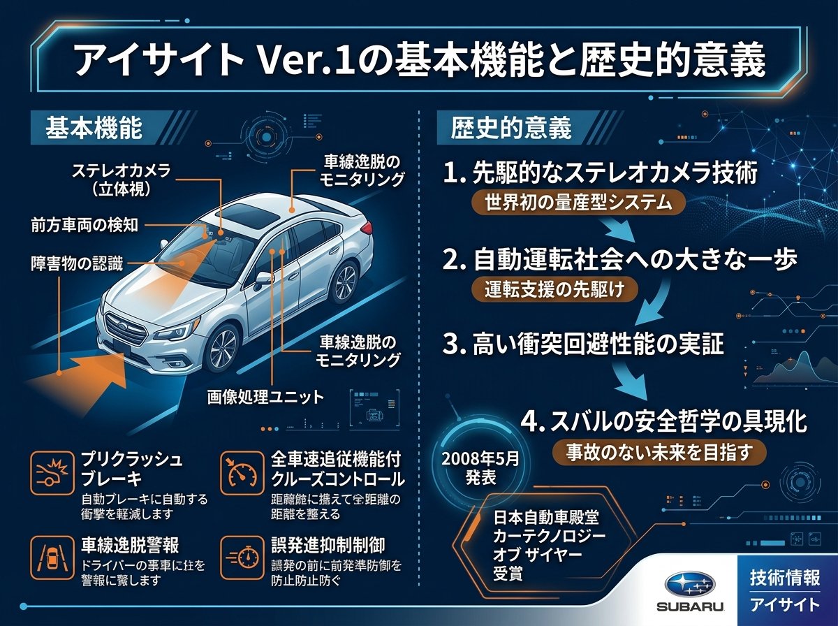 アイサイト Ver.1の基本機能と歴史的意義