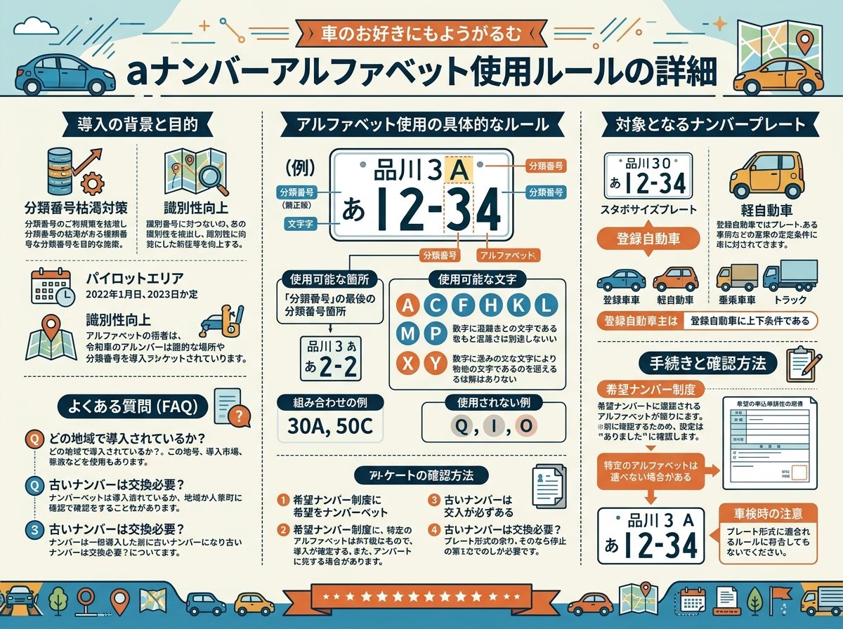 aナンバーアルファベット使用ルールの詳細