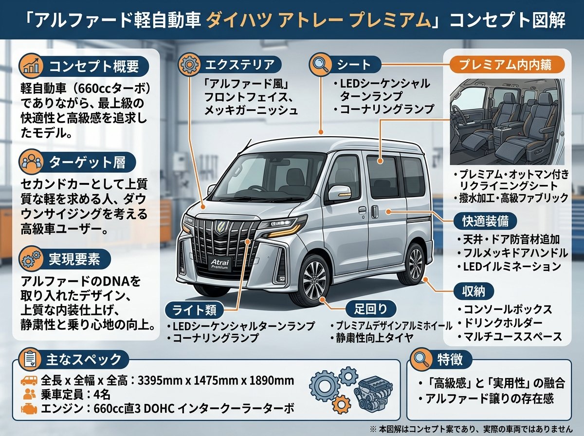 アルファード軽自動車ダイハツアトレープレミアム