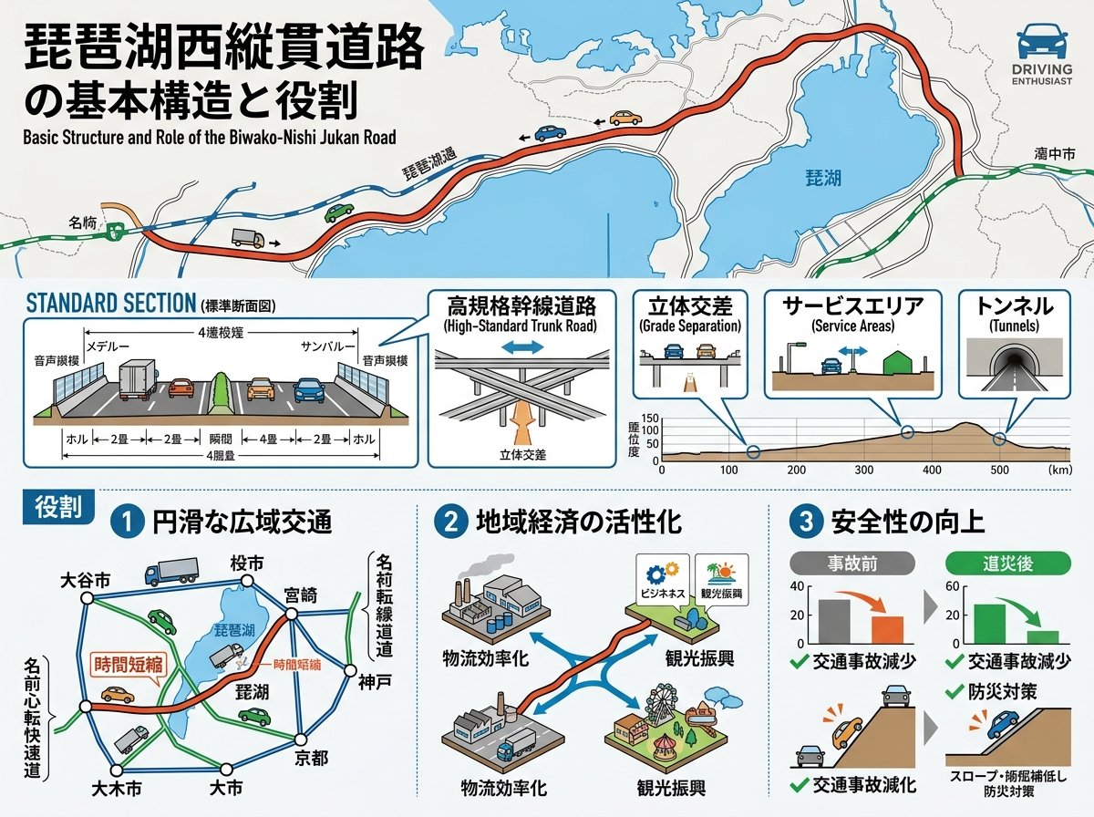 琵琶湖西縦貫道路の基本構造と役割