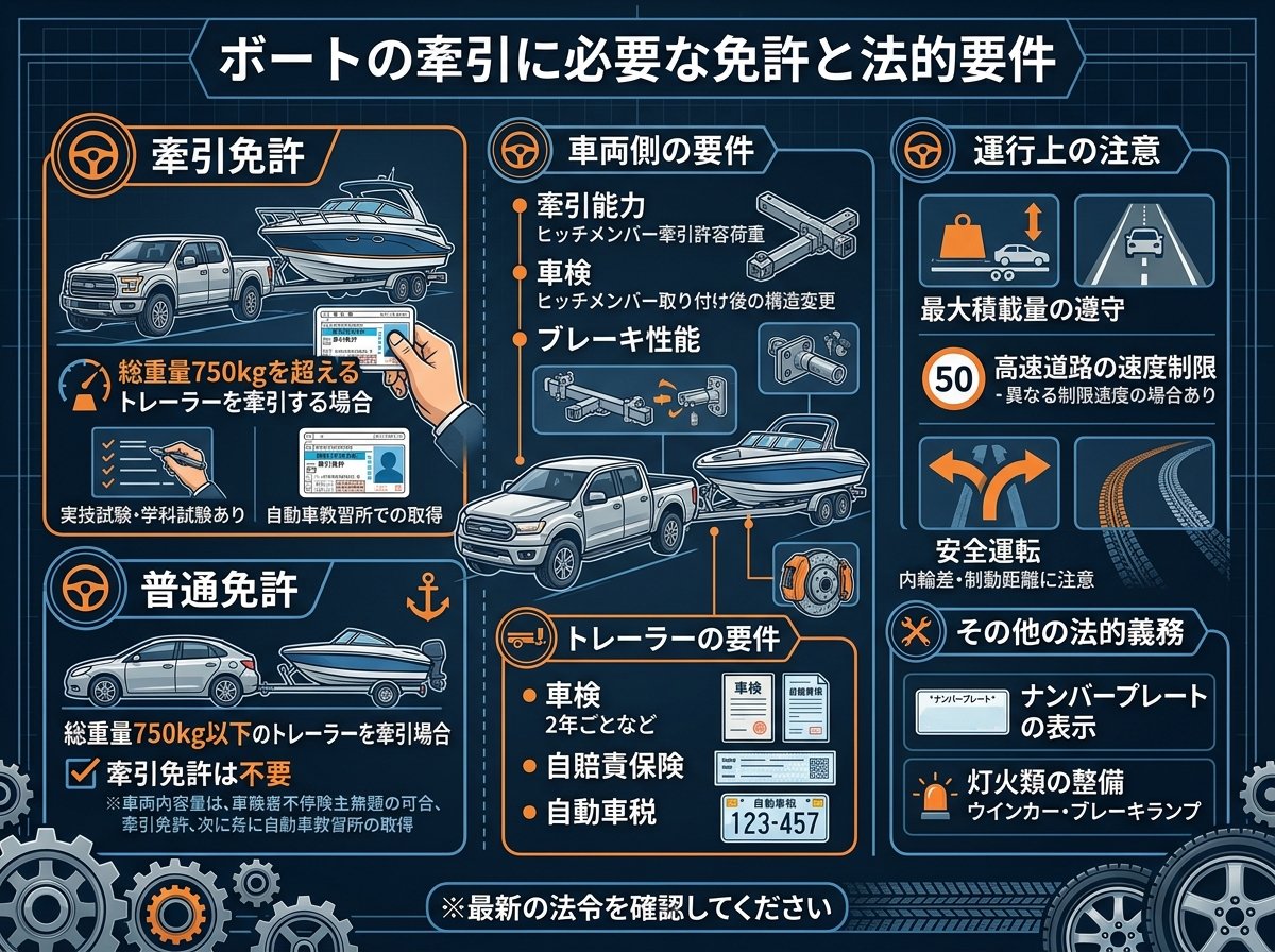 ボートの牽引に必要な免許と法的要件