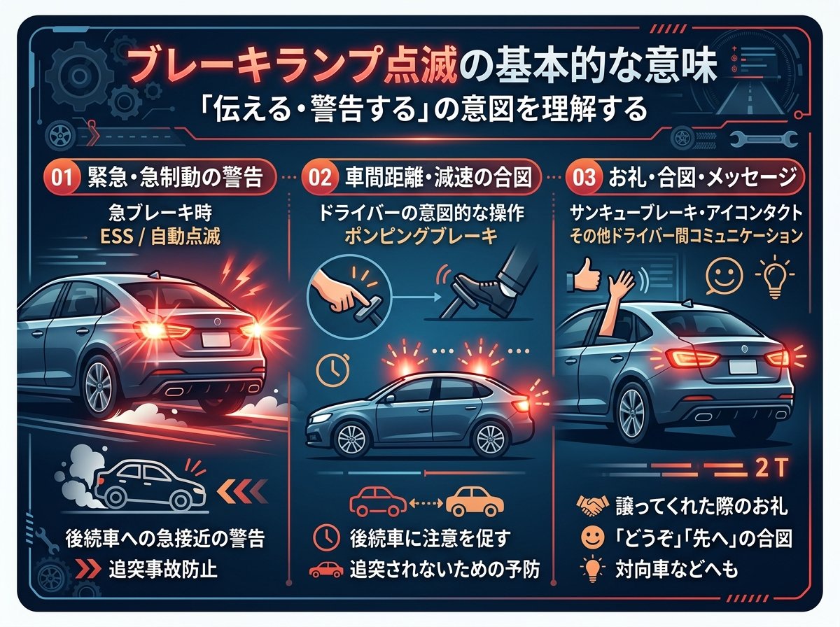 ブレーキランプ点滅の基本的な意味
