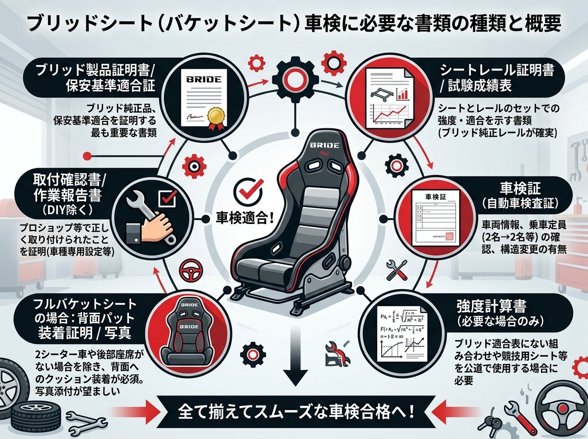 ブリッドシート車検に必要な書類の種類と概要