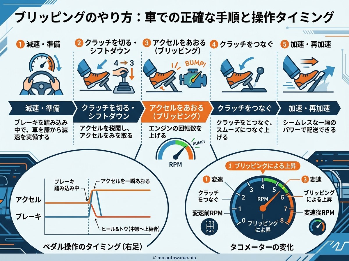 ブリッピングのやり方：車での正確な手順と操作タイミング
