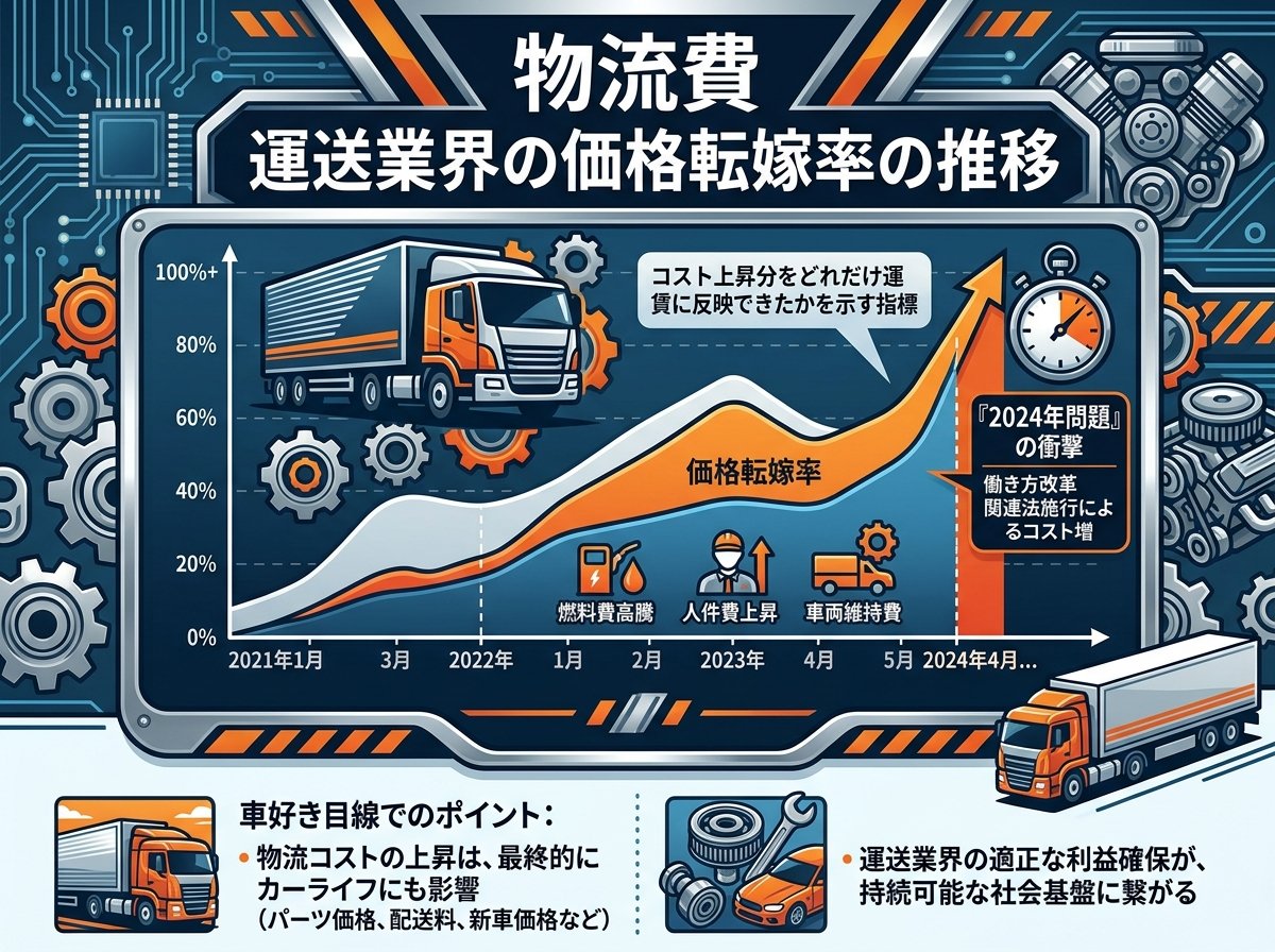物流費 運送業界の価格転嫁率の推移