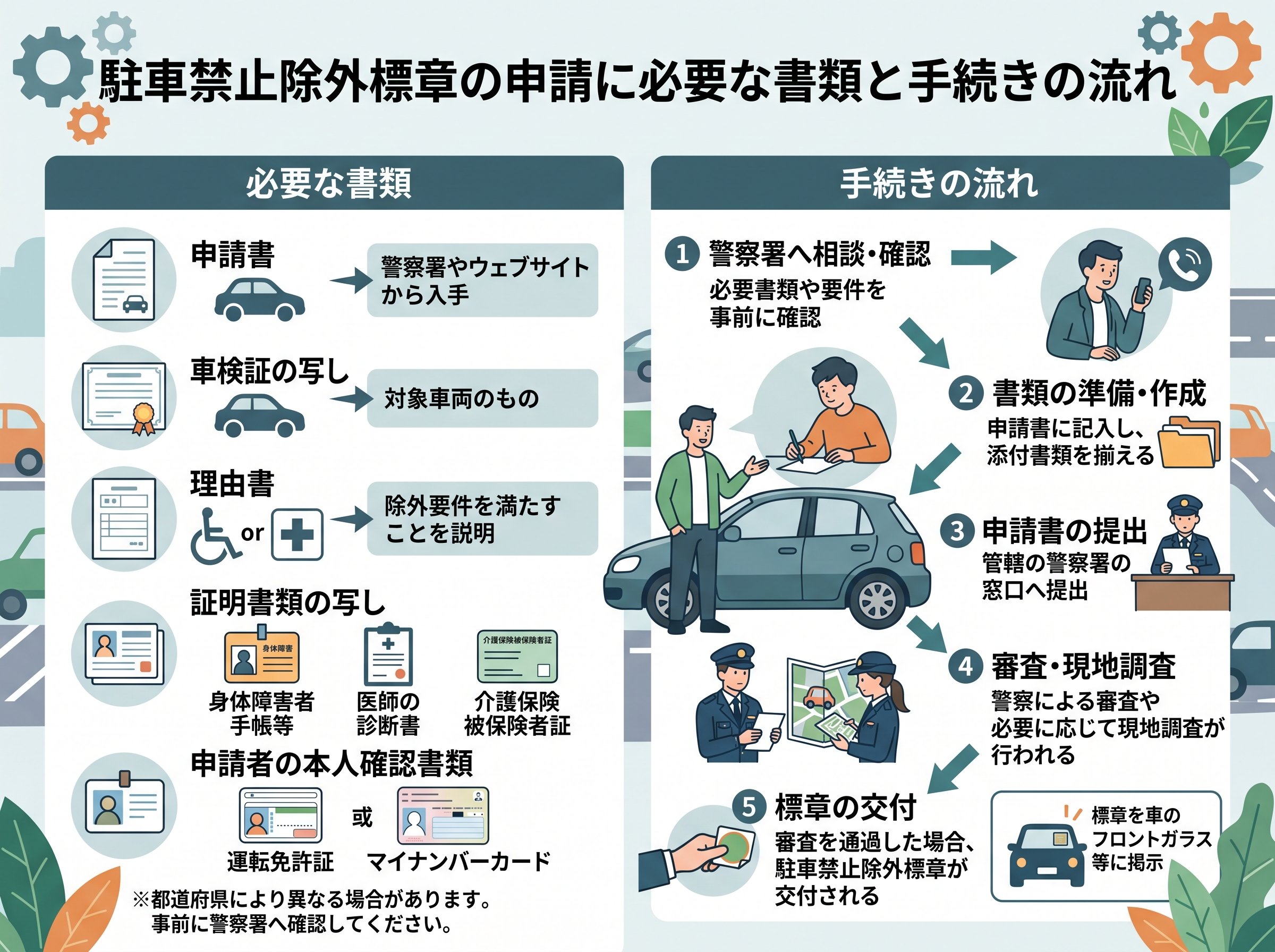 駐車禁止除外標章の申請に必要な書類と手続きの流れ