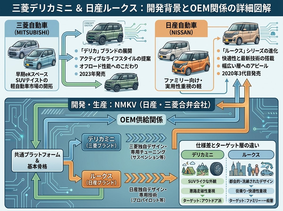 デリカミニとルークスの開発背景とOEM関係