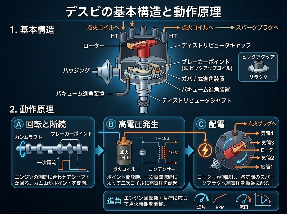 デスビの基本構造と動作原理