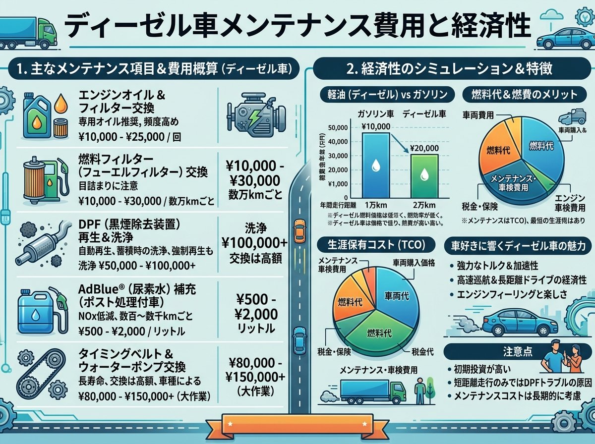 ディーゼル車メンテナンス費用と経済性