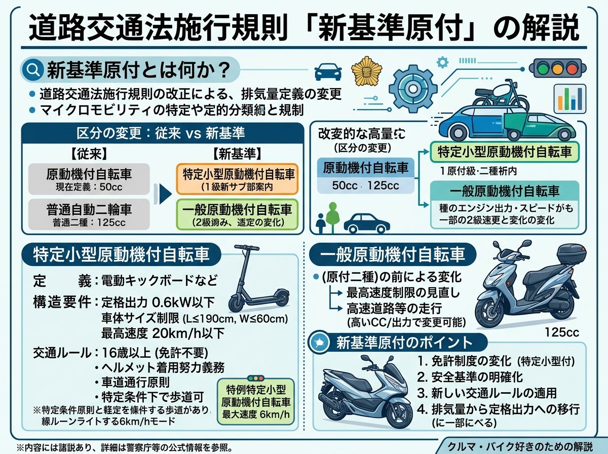道路交通法施行規則の新基準原付とは何か