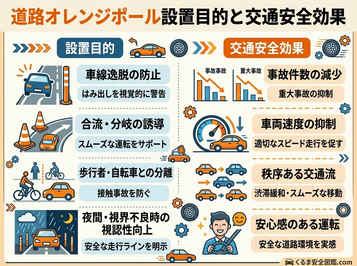 道路オレンジポール設置目的と交通安全効果