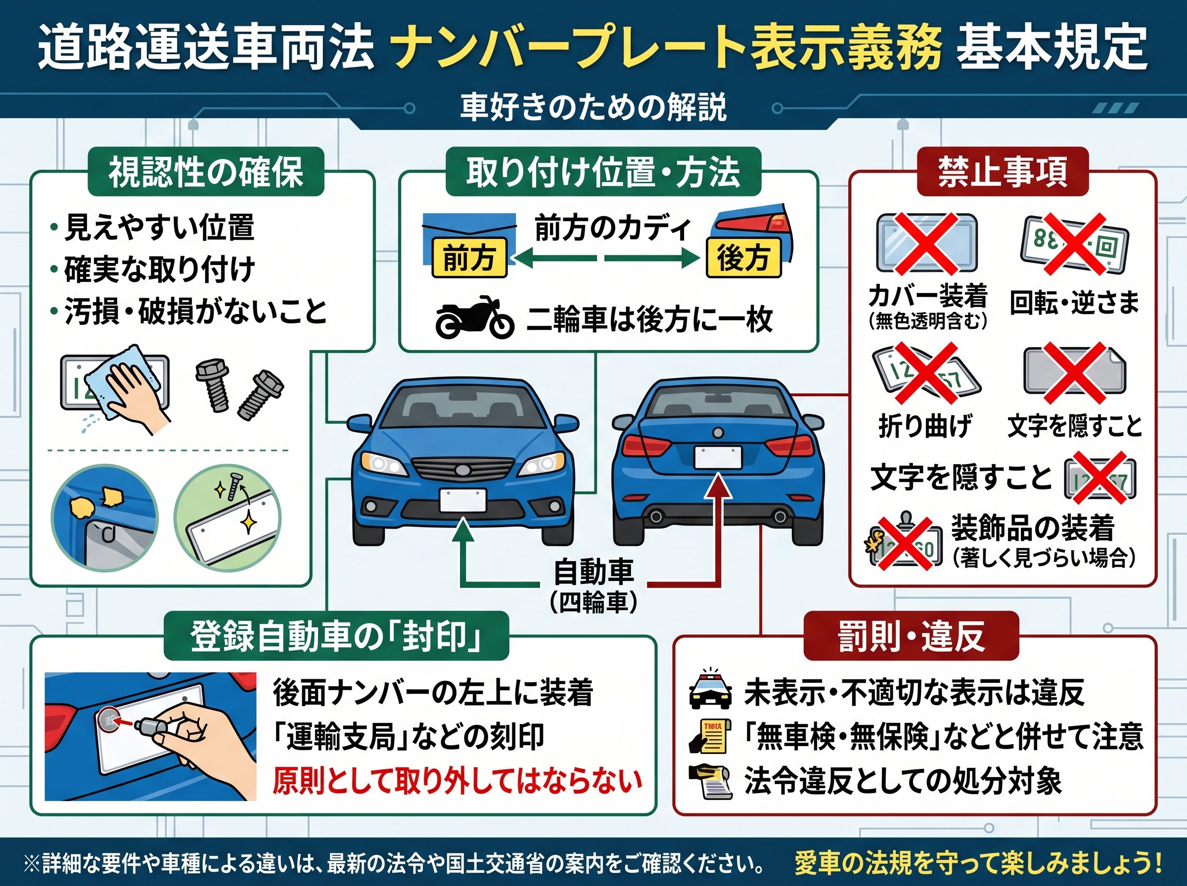 道路運送車両法ナンバープレート表示義務基本規定