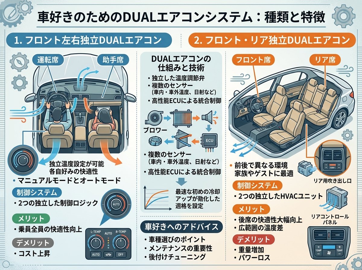 dualエアコンシステムの種類と特徴