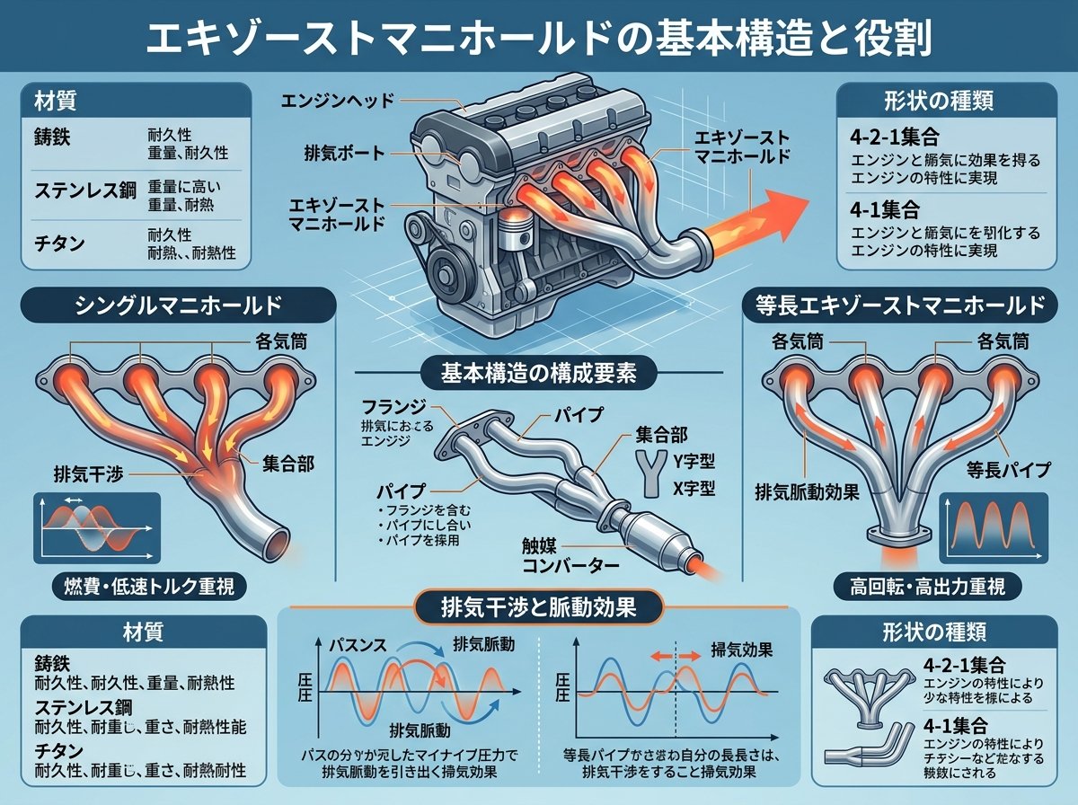 エキゾーストマニホールドとは何か基本構造を理解する