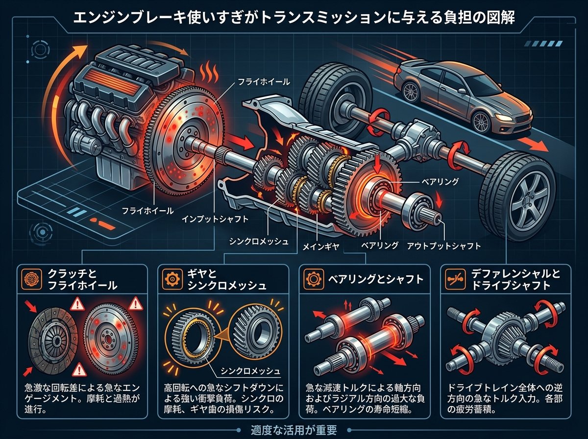 エンジンブレーキ使いすぎがトランスミッションに与える負担