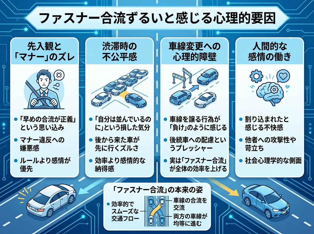 ファスナー合流ずるいと感じる心理的要因
