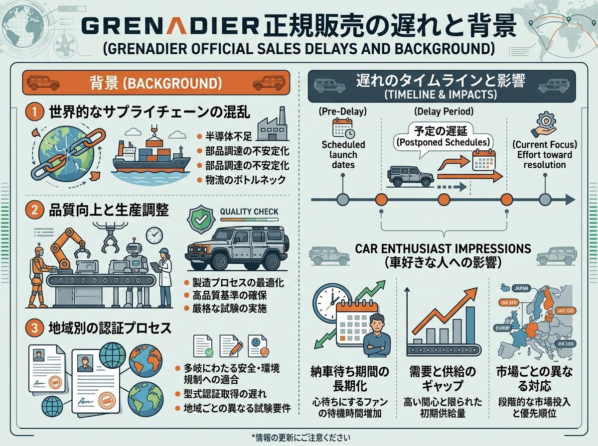 グレナディア正規販売の遅れと背景