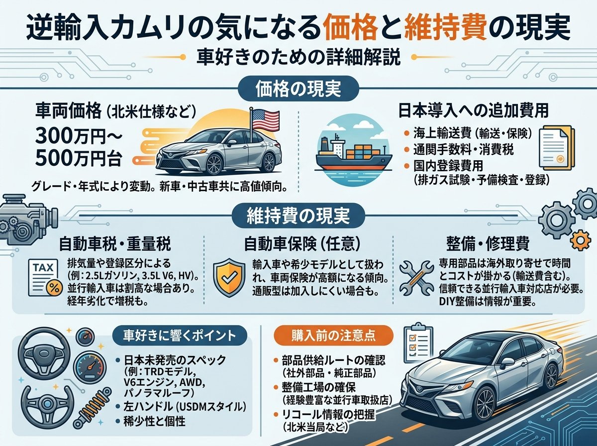 逆輸入カムリの気になる価格と維持費の現実