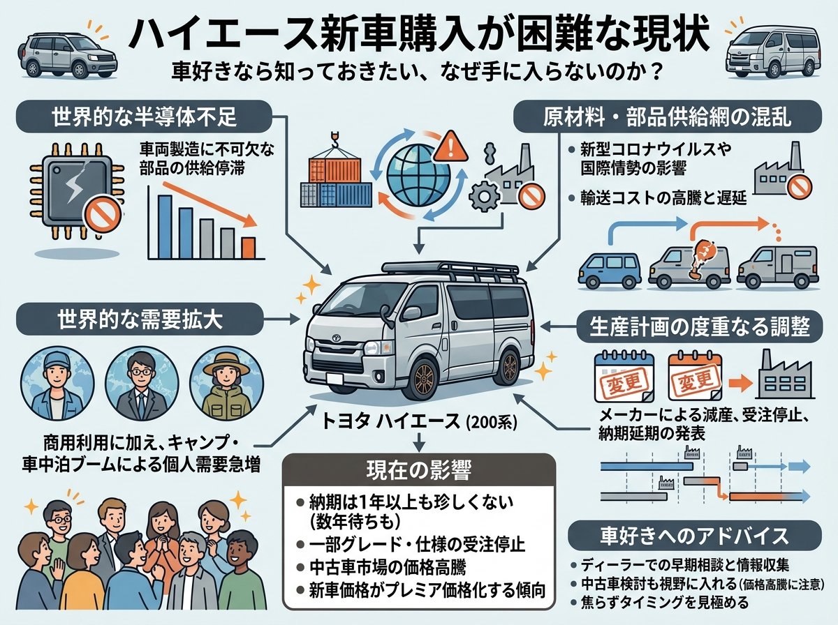 ハイエース新車購入が困難な現状