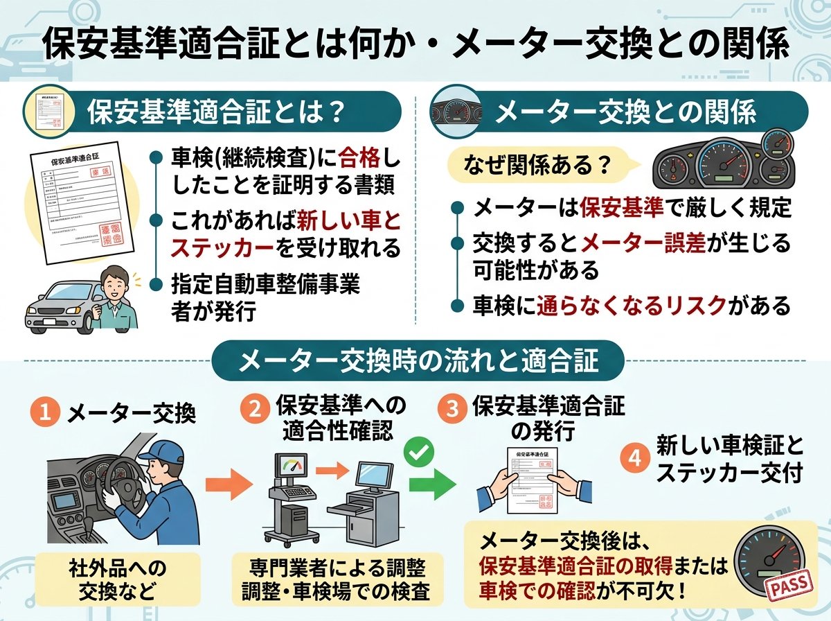 保安基準適合証とは何か・メーター交換との関係