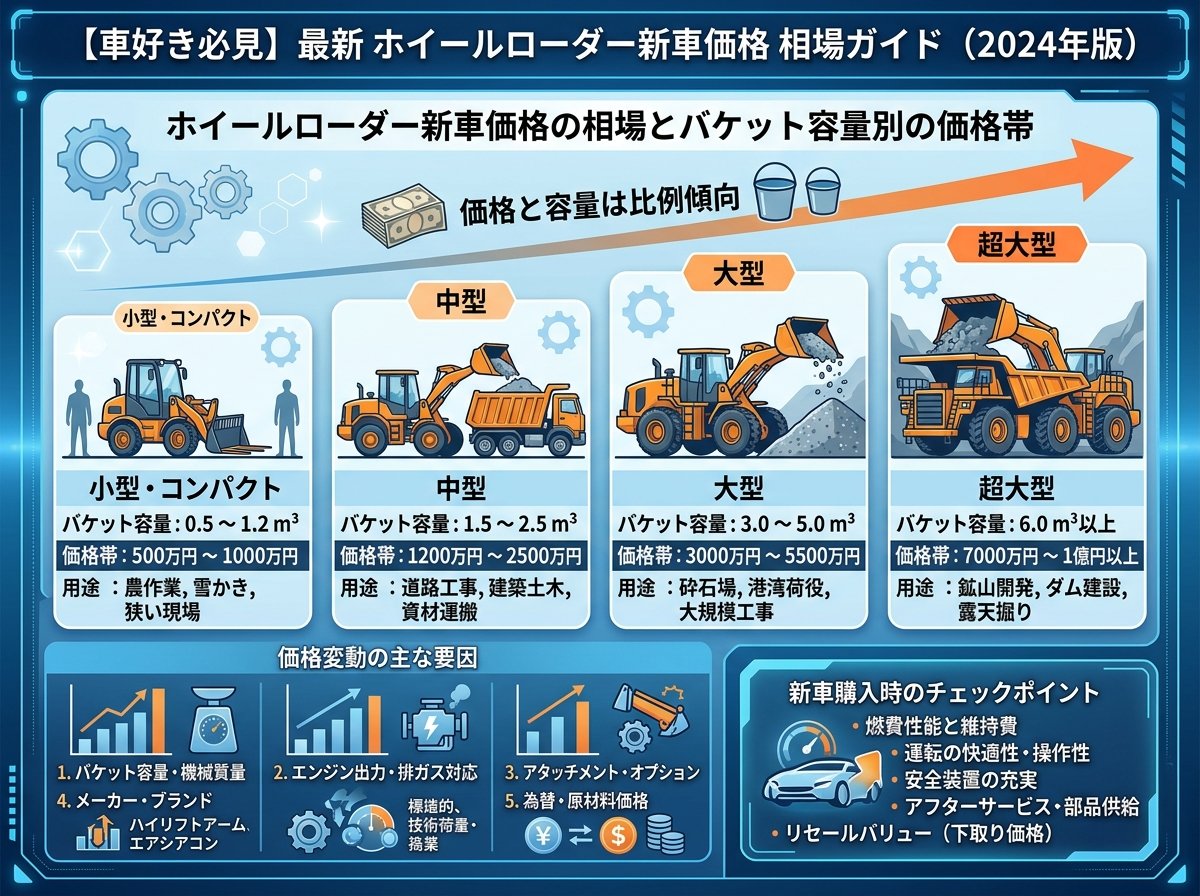 ホイールローダー新車価格の相場とバケット容量別の価格帯