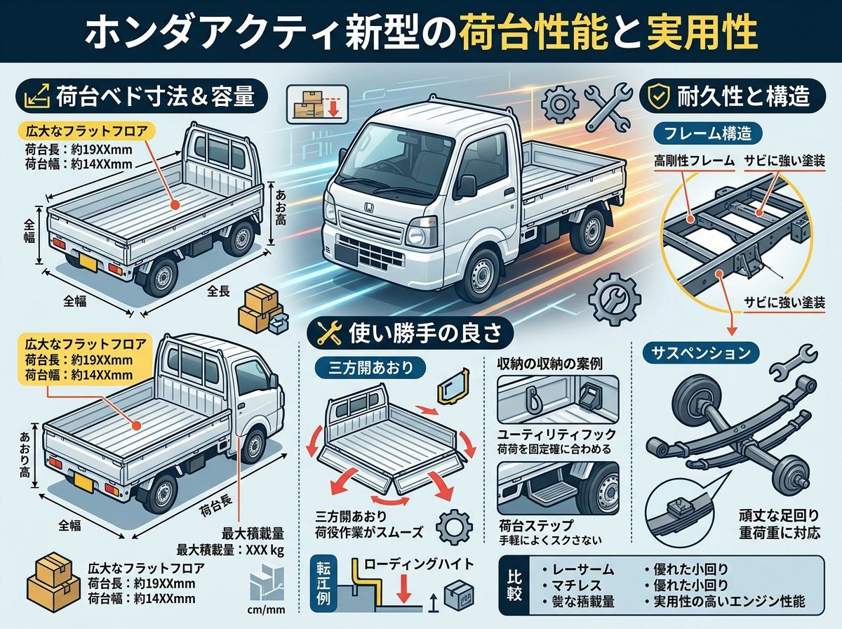 ホンダアクティ新型の荷台性能と実用性