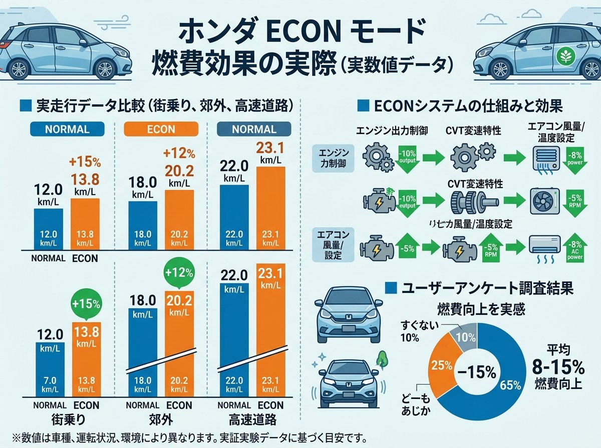 ホンダecon燃費効果の実際の数値データ