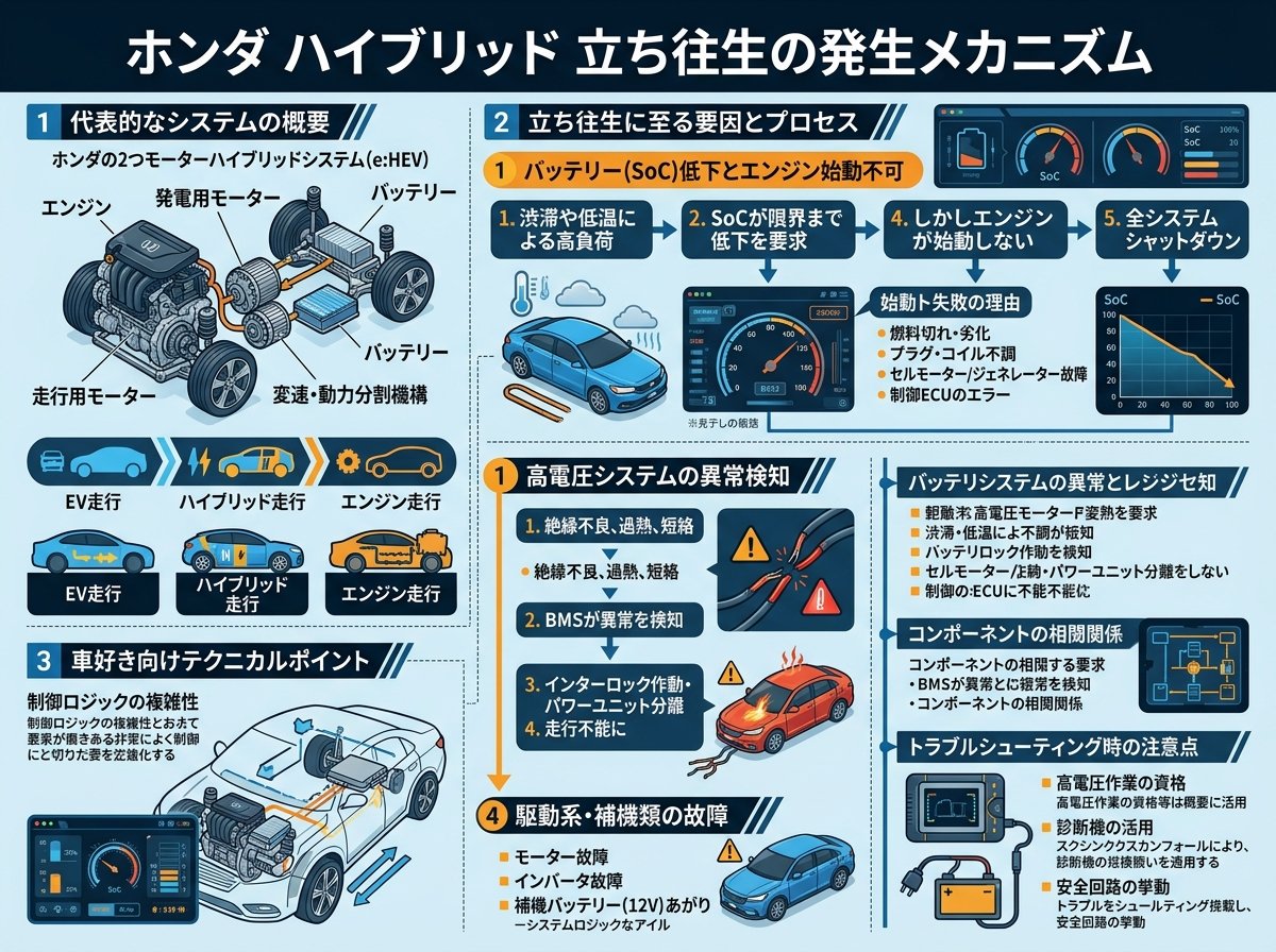 ホンダハイブリッド立ち往生の発生メカニズム