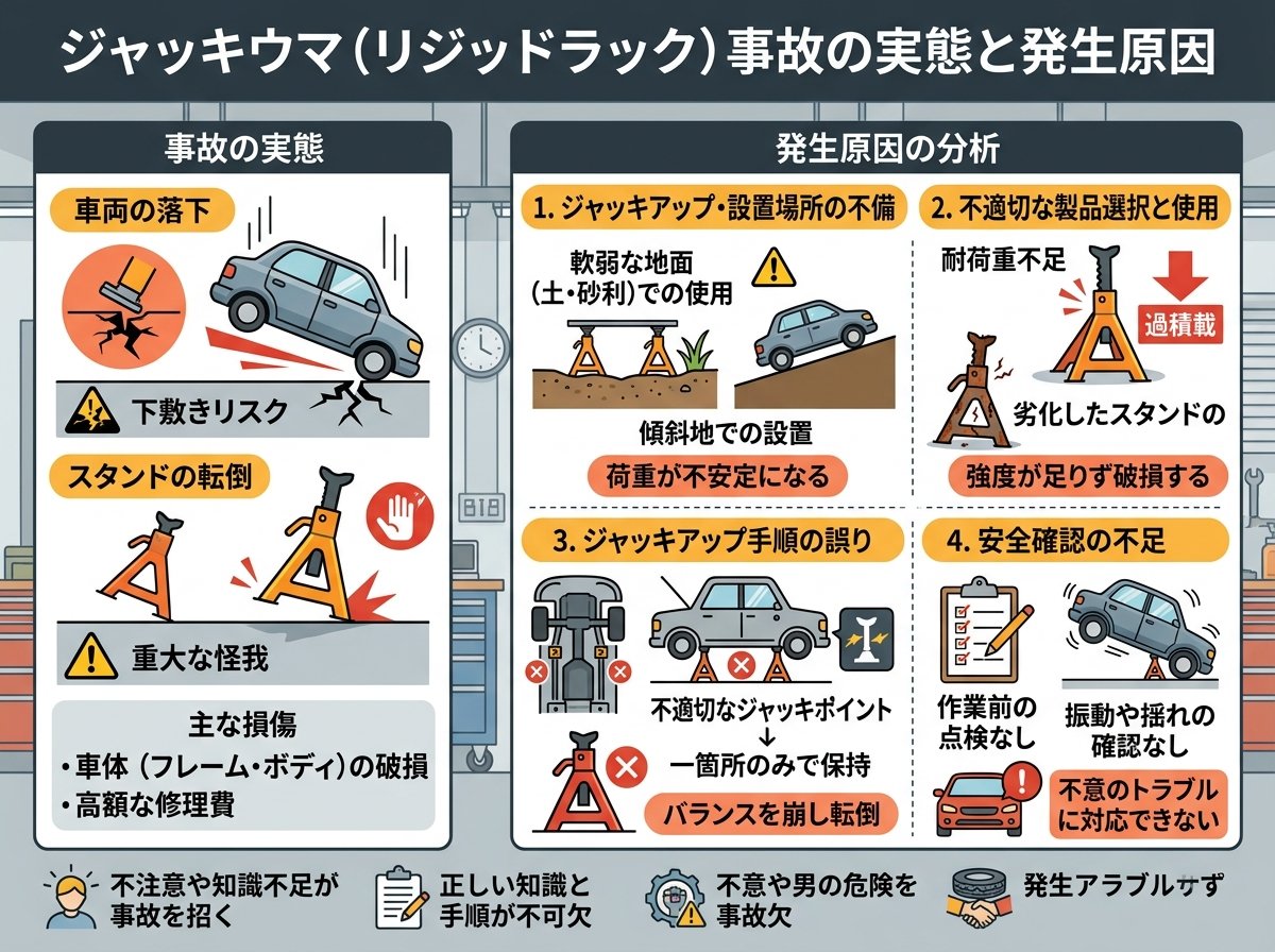 ジャッキウマ事故の実態と発生原因