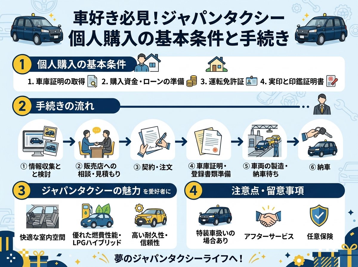 ジャパンタクシー個人購入の基本条件と手続き