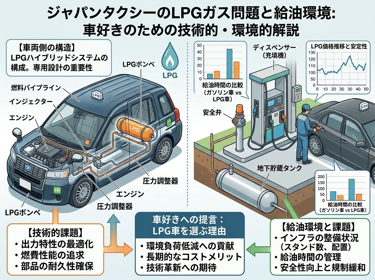 ジャパンタクシーのLPGガス問題と給油環境