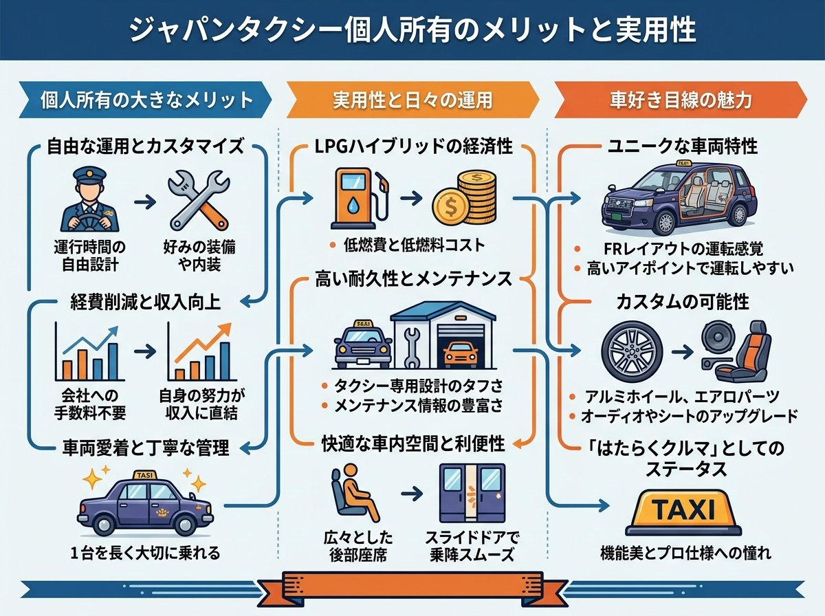 ジャパンタクシー個人所有のメリットと実用性