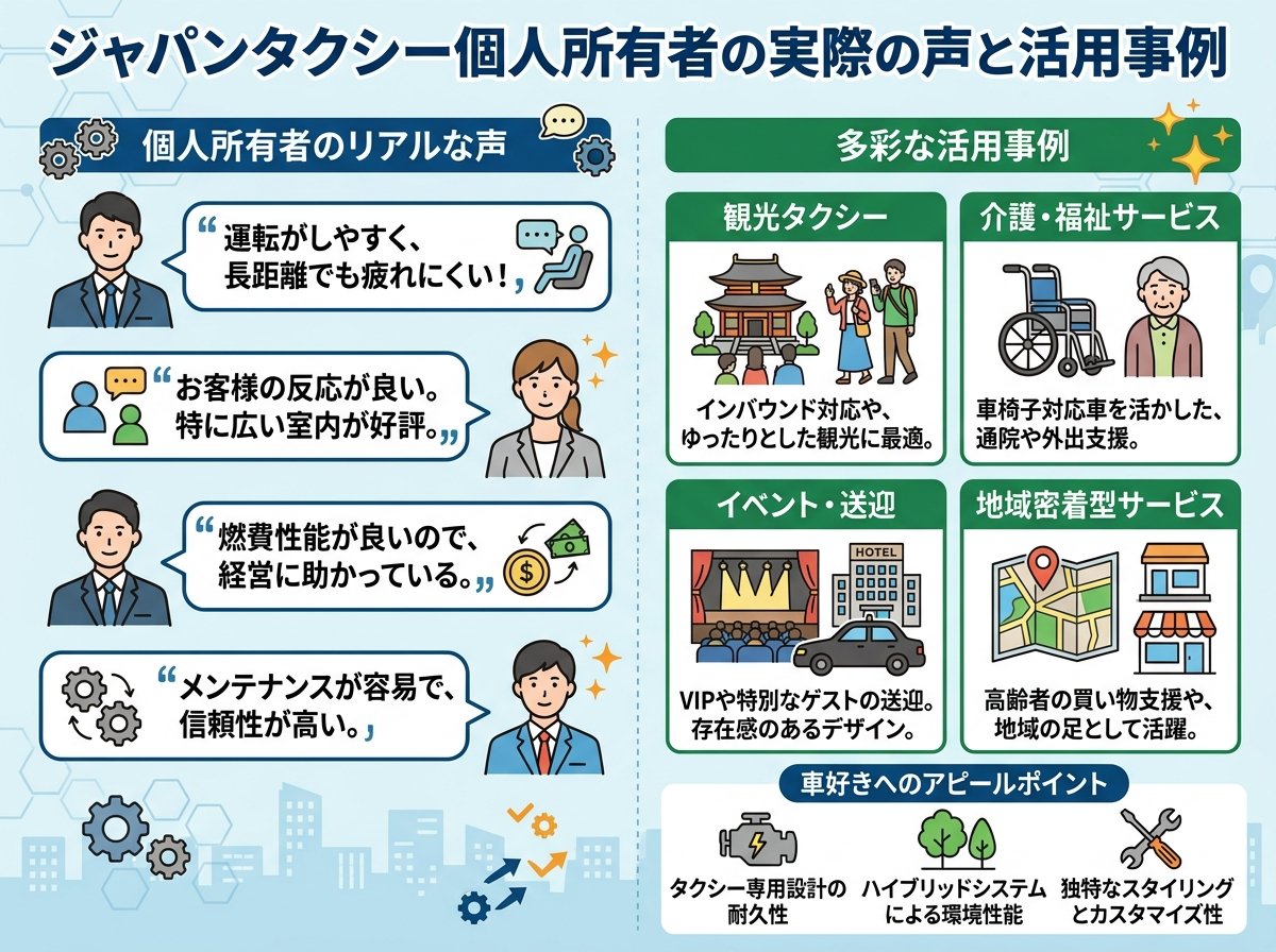 ジャパンタクシー個人所有者の実際の声と活用事例