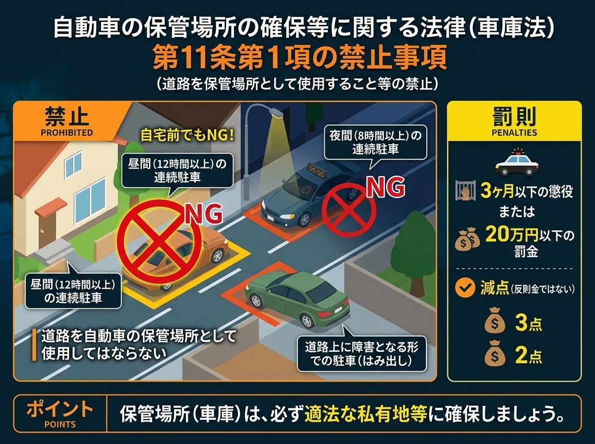 自動車の保管場所法第11条第1項の禁止事項