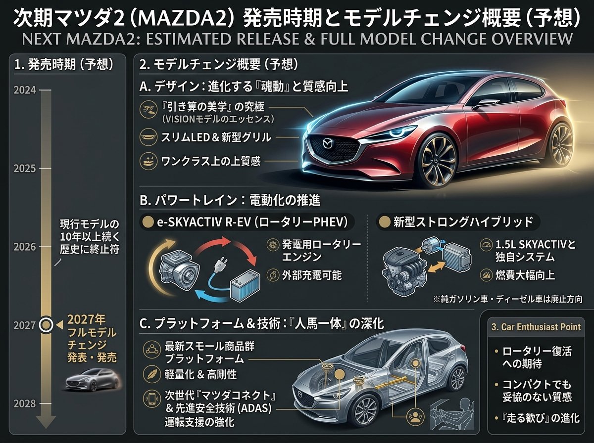 次期マツダ2の発売時期とモデルチェンジ概要