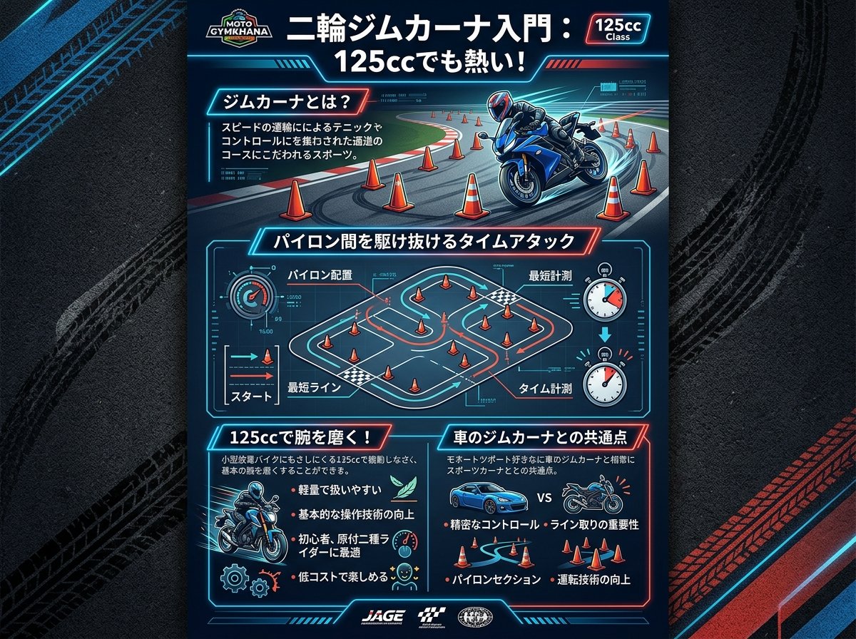 ジムカーナとは何か:バイク125ccでも十分に参加できる競技の概要