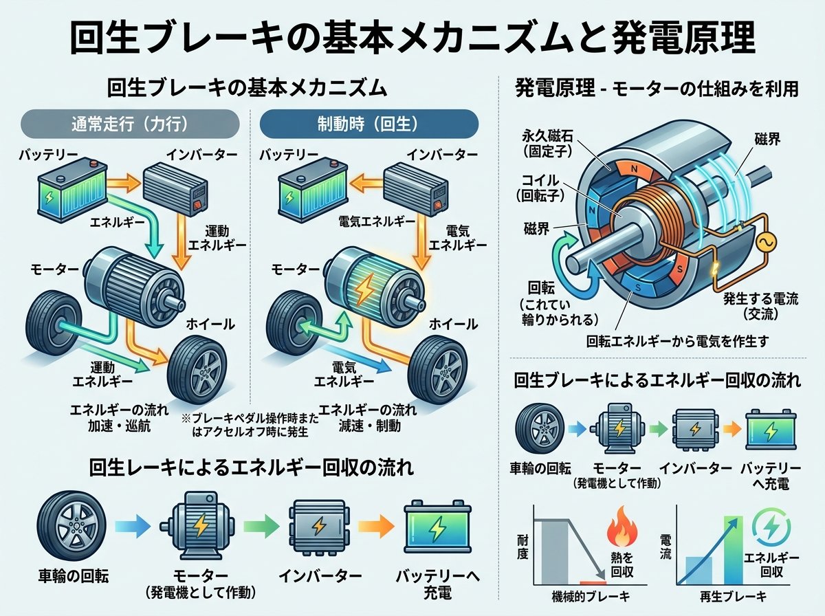 回生ブレーキの基本メカニズムと発電原理