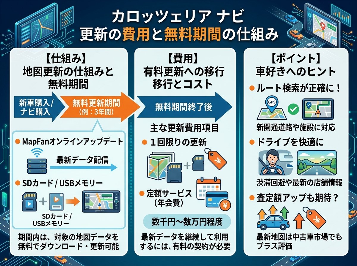 カロッツェリア ナビ 更新の費用と無料期間の仕組み