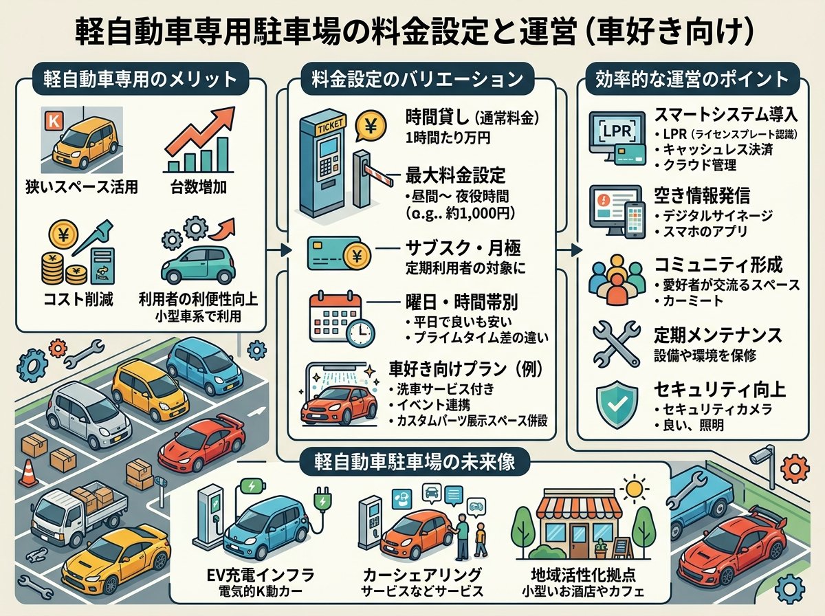 軽自動車専用駐車場の料金設定と運営