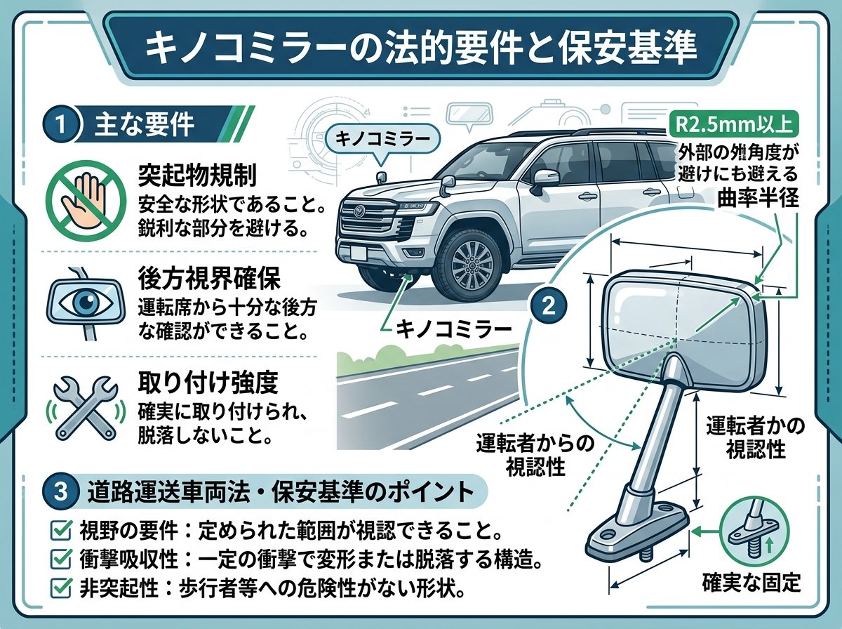 キノコミラーの法的要件と保安基準