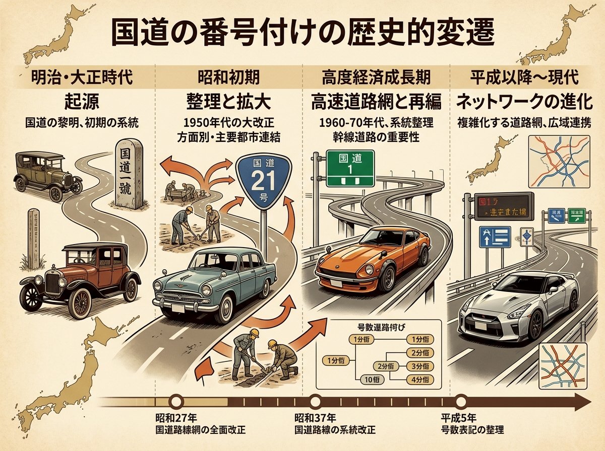 国道の番号付けの歴史的変遷