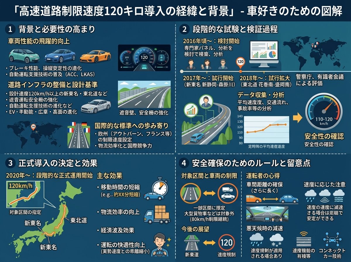 高速道路制限速度120キロ導入の経緯と背景