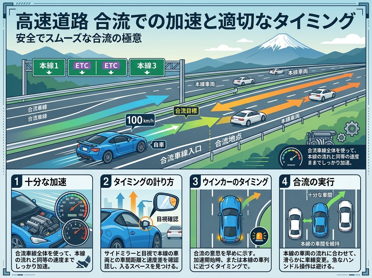 高速道路 合流での加速と適切なタイミング