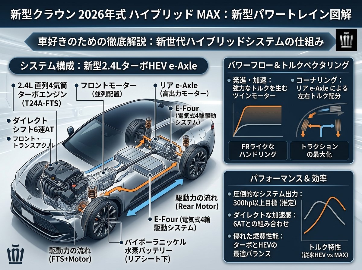 クラウン2026式のハイブリッドMAXと新型パワートレイン