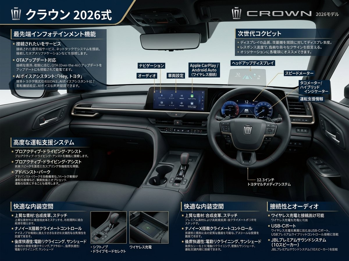 クラウン2026式の内装とインフォテインメント機能