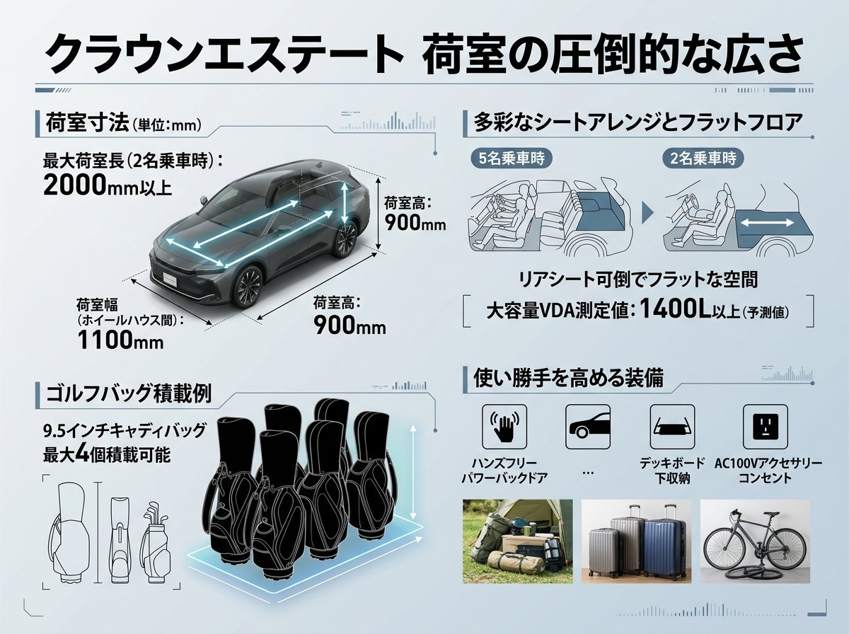 クラウンエステート荷室の圧倒的な広さ