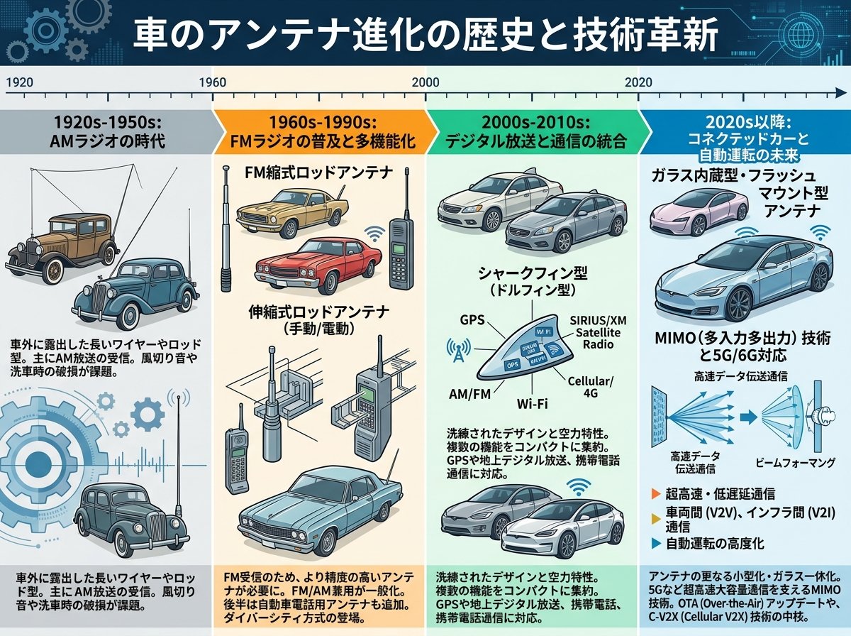 車のアンテナ進化の歴史と技術革新